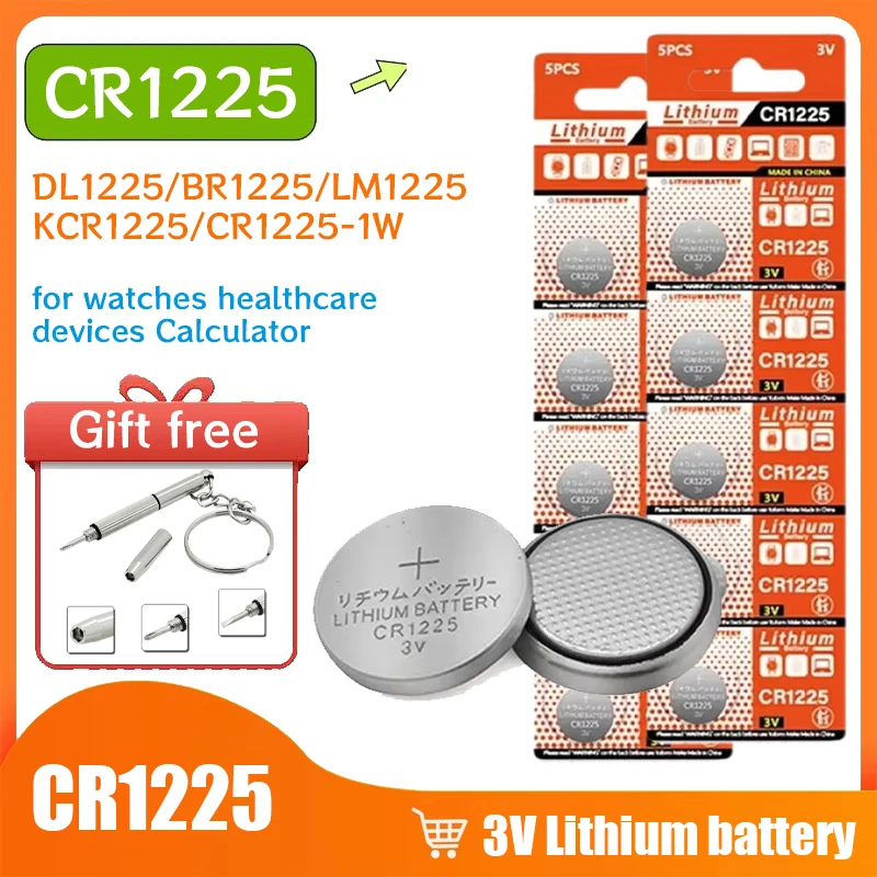 CR1225 3V Lithium Battery Button Coin CELLS ECR1225 DL1225 BR1225 LM1225 KCR1225 for Electronic Instrument Remote Control Scale