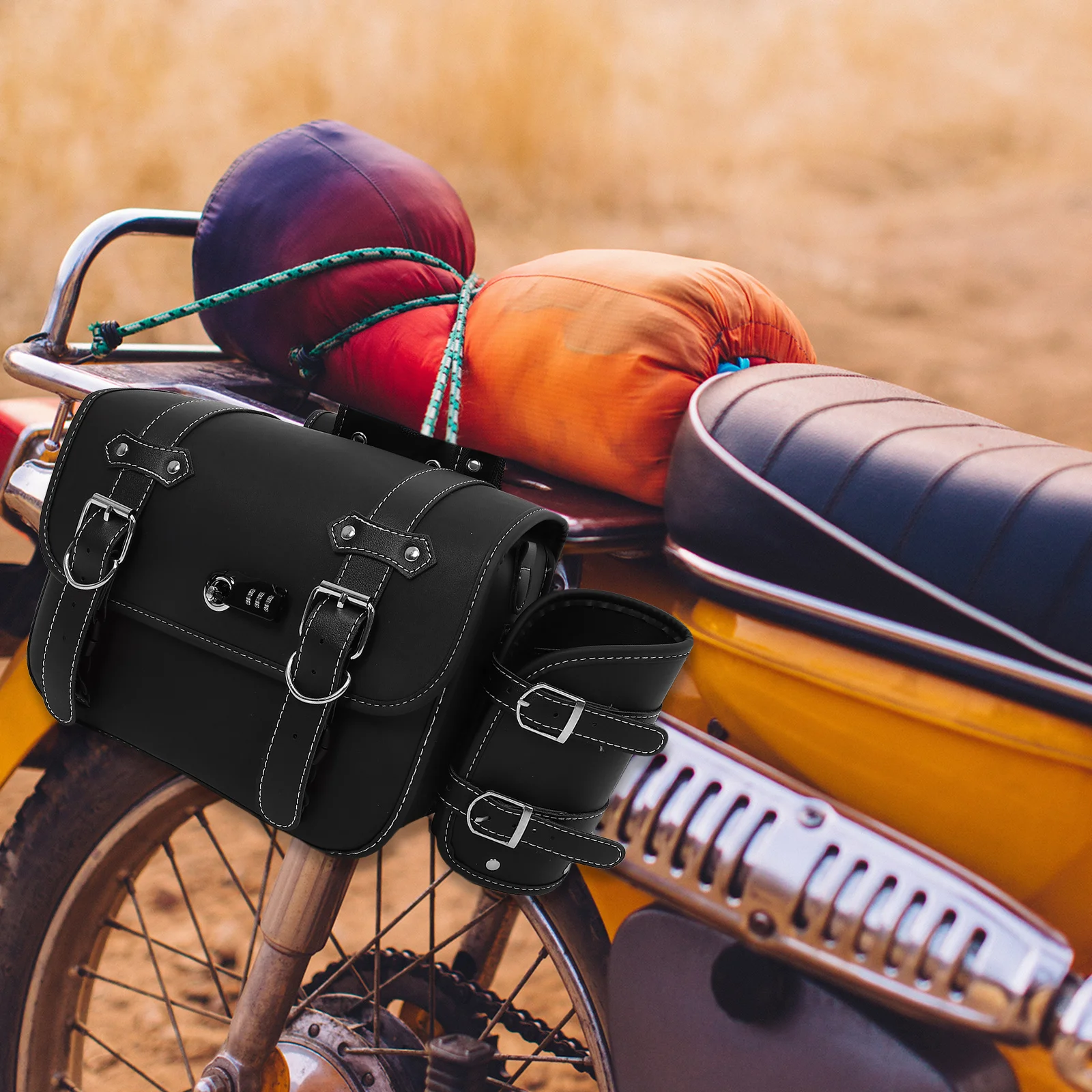 

BESPORTBLE 1 Pair Motorcycle Side Bag Motorbike Hanging Storage Tool Accessory PVC Waterproof Electric Bike Compatible