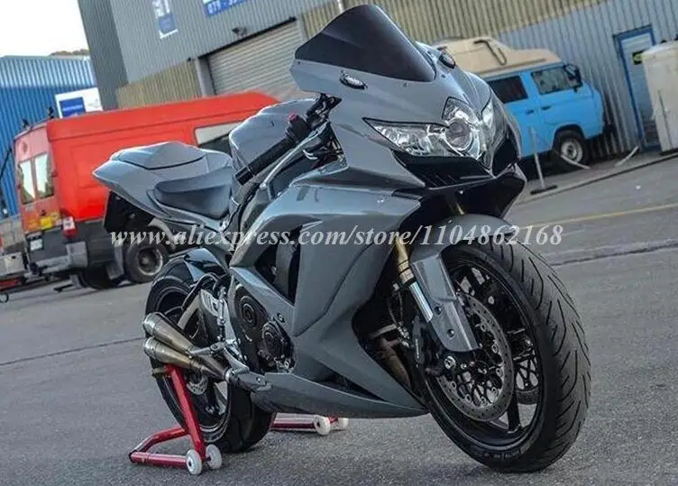 Kit de carénage de moto ABS adapté à SUZUKI 600 750 K8 2008 2009 2010, ensemble de carrosserie personnalisé gris brillant, 4 cadeaux, nouveau