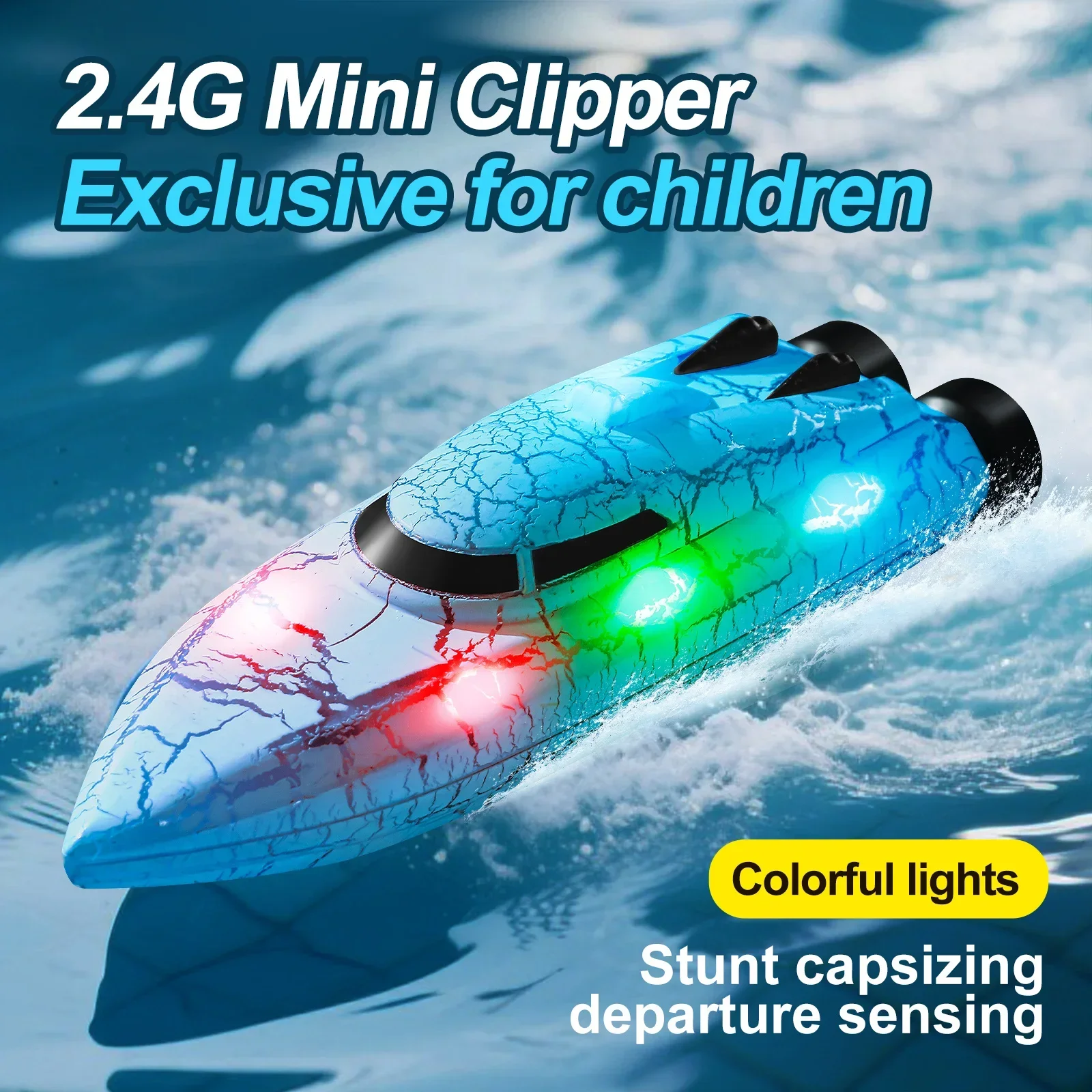 Mini barcos rc de corrida lancha alta velocidade 2.4g barco controle remoto com luz elétrica rc dublê barco brinquedo das crianças presentes natal