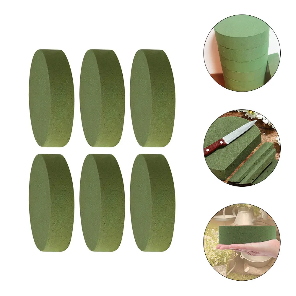 6Pcs Round Flower Mud High Water Retention Safe Environmental Protection Material for Flower Arrangement Supplies Craft DIY