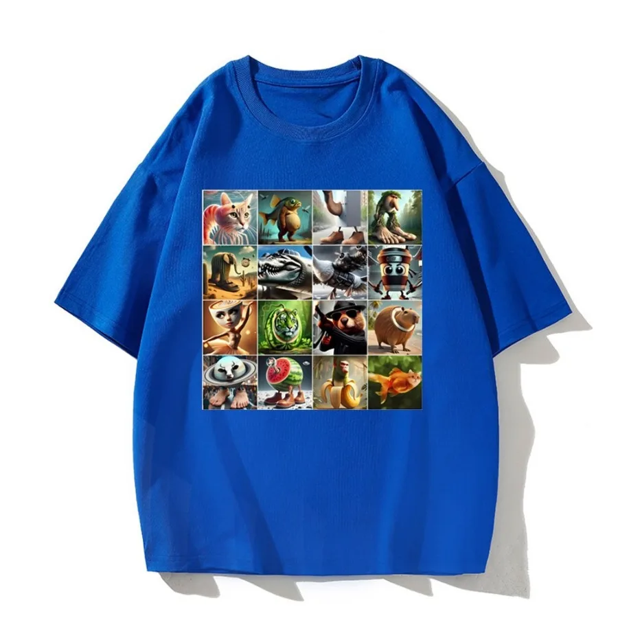 

Creative design interesting niche design sense pattern summer trend wear foreign style men's and women's T-shirt pure cotton
