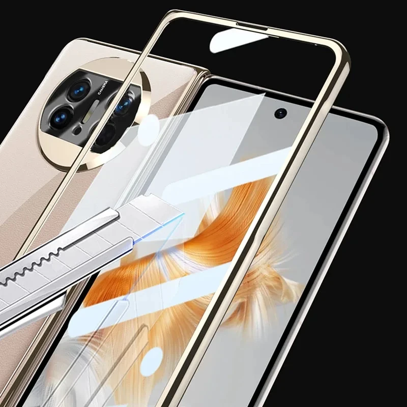 2024 Luxury Transparent Plating Case For Huawei Mate X3 With Glass Film Protective Plastic Hard Cover For Huawei Mate X3 Case