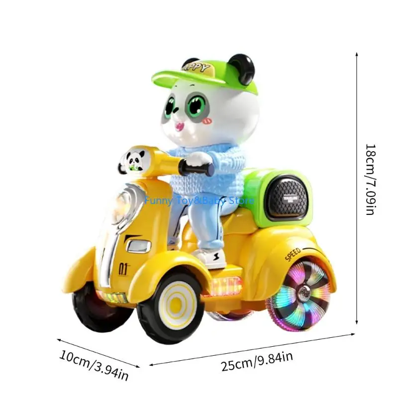 Panda elettrico e giocattolo scooter con luci a LED Musica per decorazioni natalizie Festa in famiglia Regalo interattivo per