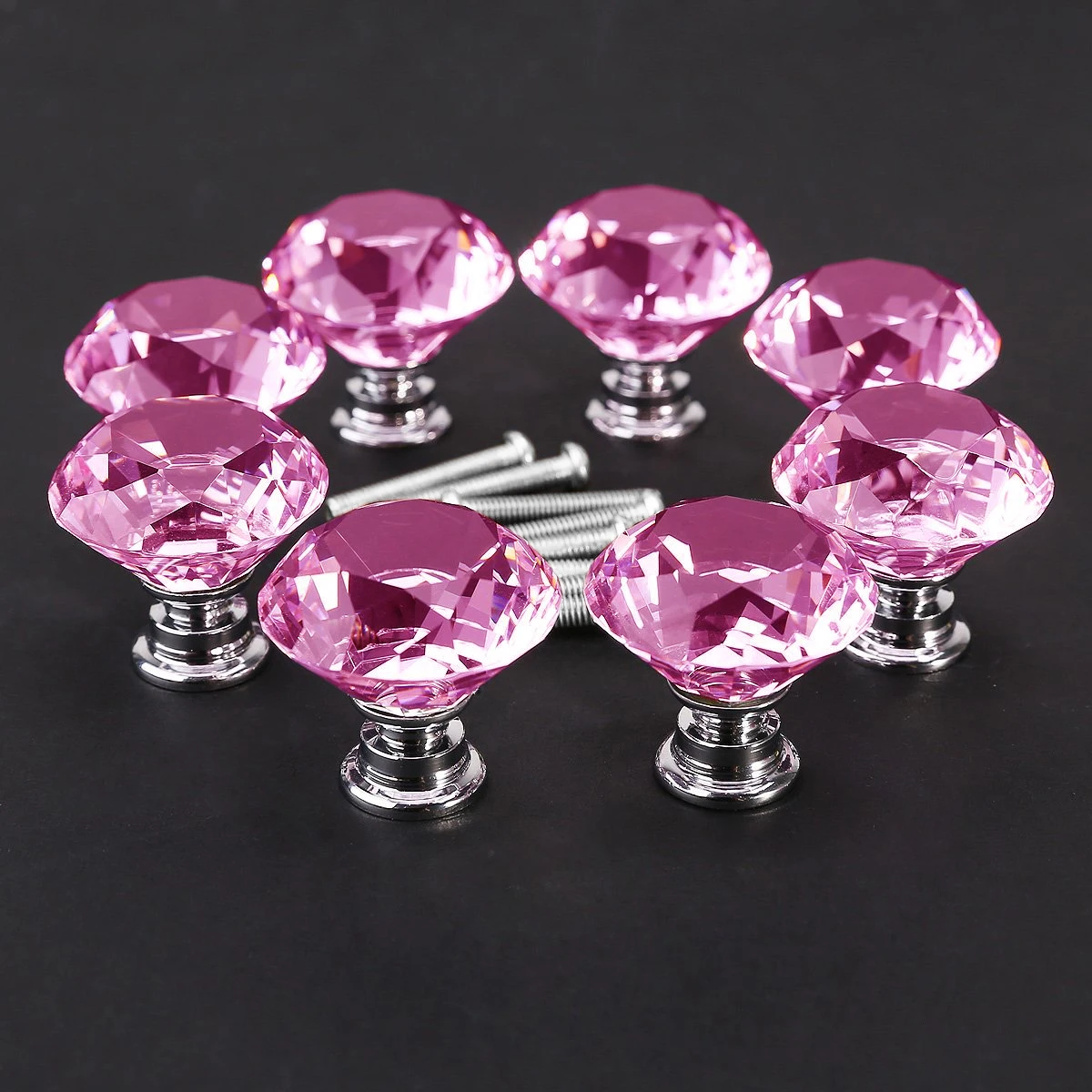 

30 Mm Pull Cabinet Handle Drawer Crystal Glass Knobs Clear Door Handles