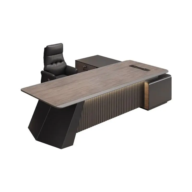 Modern High-end Painted Boss Desk Set Office Table & Chair Combo For Managers, Supervisors And Presidents Offices