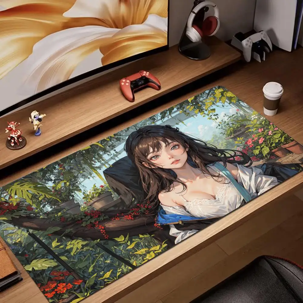 

Art illustration anime girl Mouse Pad rubber anti-slip Desk Mat pc accessories Gaming mat mousepad suitable for office and game