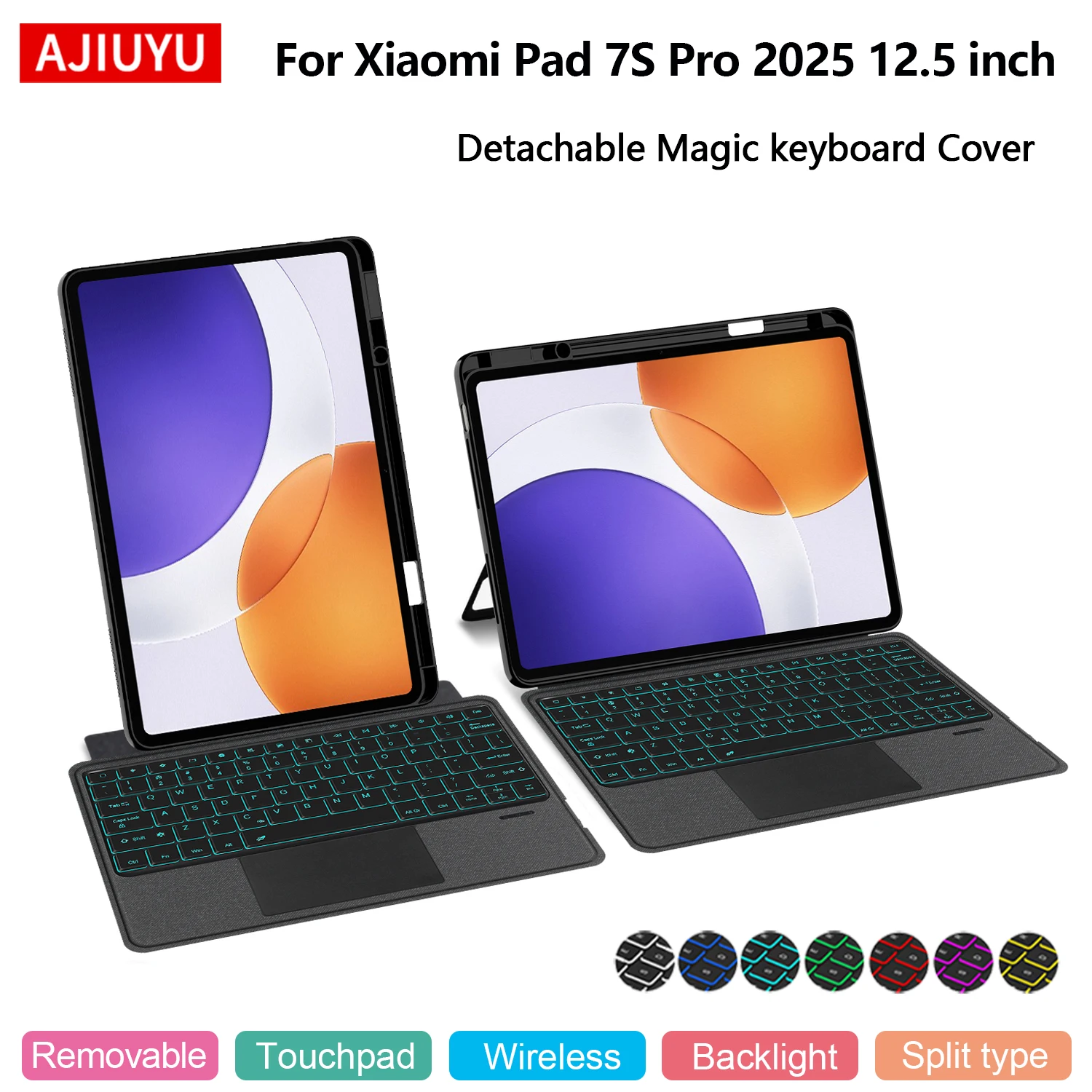 

Smart Magic Keyboard для Xiaomi Pad 7S Pro 2025 12,5-дюймовый чехол для планшета Mi Pad 7S Pro 12,5-дюймовый чехол с подсветкой сенсорной панели