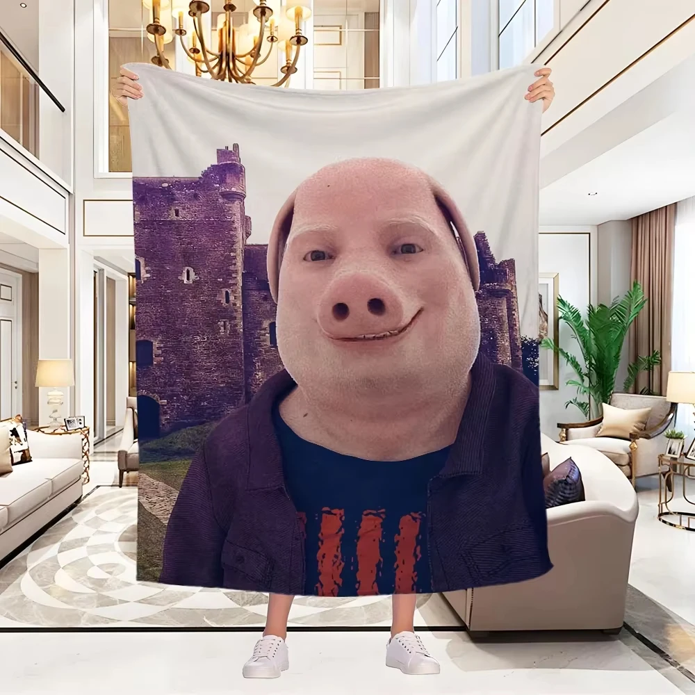 John Pork Flauschige Weiche Decken & Überwürfe Niedliche Karierte Luxus-Decke Sofa-Knie-Decke Mikrofaser Star H Anime Kinder Heimtextilien