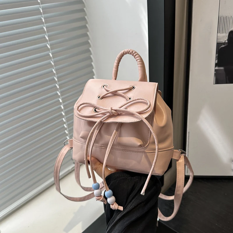 Populaire mode Koreaanse versie Dames S Bow Casual Bag Nieuwe veelzijdige rugzak