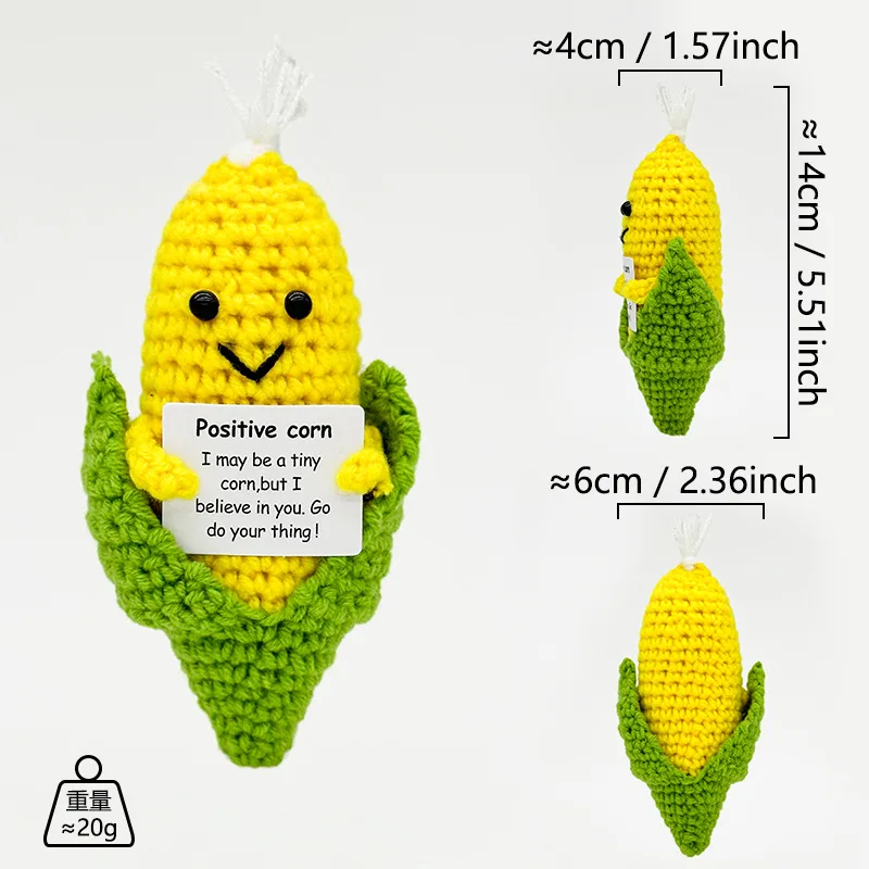 Funny Crochet Toys Positive Energy Orange With Card Emotional Support Crochet Cute Knitted Toys Home Room Decor Christmas Gifts