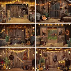 West Texas cowboy horse barn decoration background cloth, party decoration background photo props