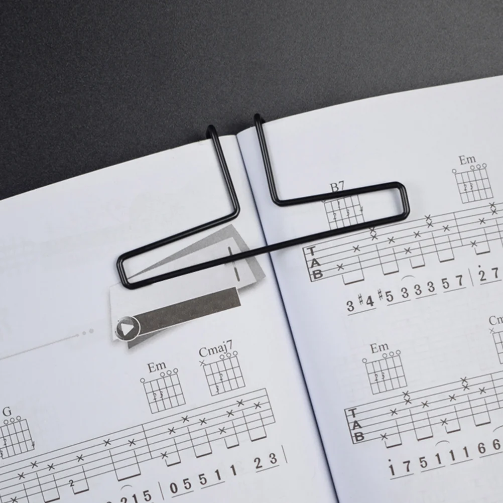 

2 Pcs Stave Folder Musical Notes Clip Metal Clips for Book Stand Sheet Paper Holder Gold Plated