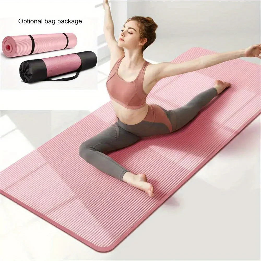 1pc Solid Color Non-Slip Soft Yoga Mat, 10MM Thickness Fitness Mat, Suitable For Gymnastics, Exercise, Pilates