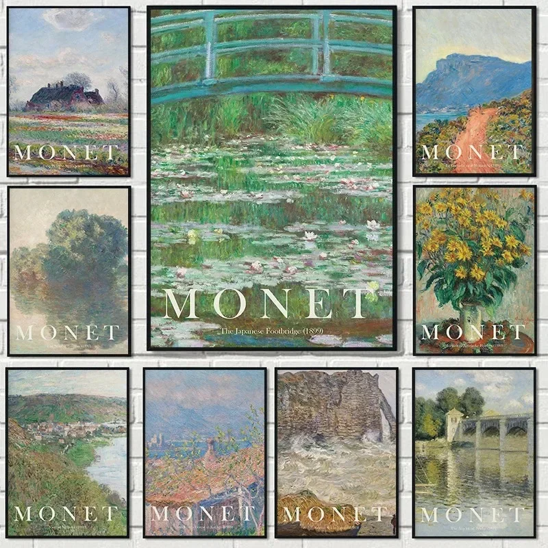 Canvas Painting Claude Monet Classic Masterpiece Collection Famous Artist Poster Wall Art Picture for Room Home Office Decor
