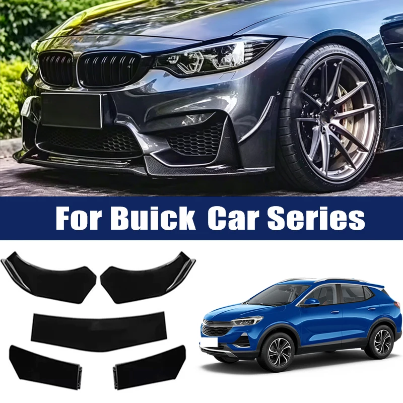 5Pcs Front Bumper Lip Body Kit, ABS Spoiler Splitter Canard For Buick Enclave Encore GX Envision Regal Lacrosse Verano Envista
