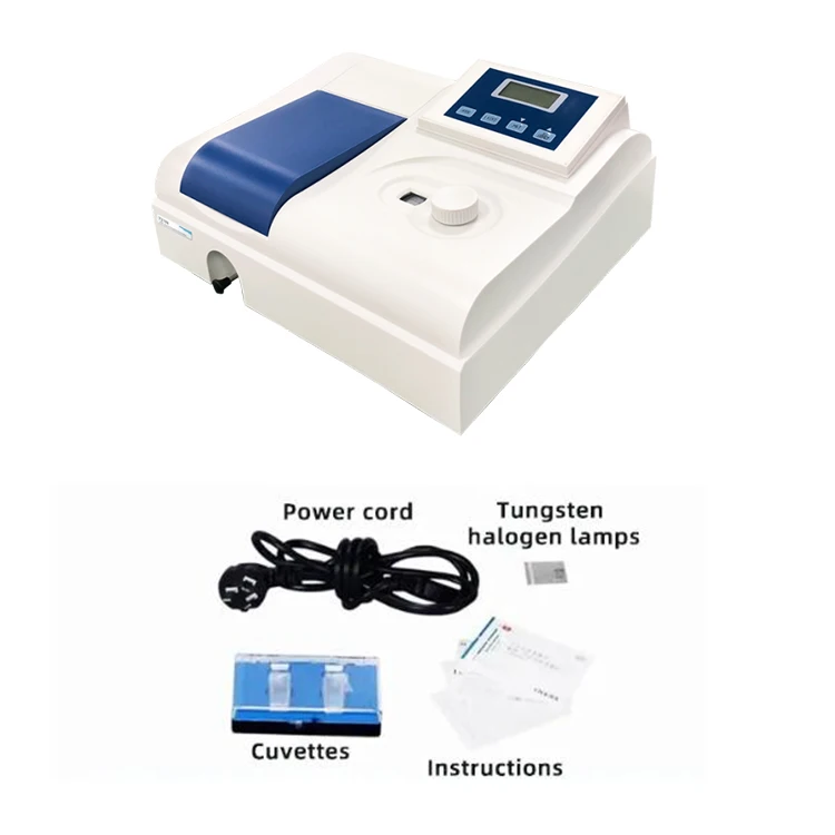 721N ห้องปฏิบัติการ Digital Vis Spectrophotometer ราคา Cuvette Single Beam Spectrophotometer 325-1000nm สเปกตรัมแบนด์วิดท์ 5nm