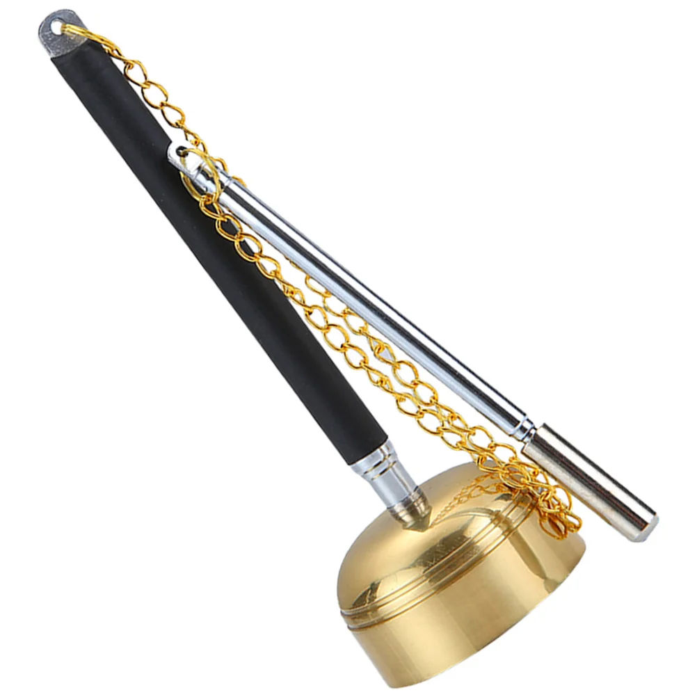 أدوات طقوس بوذية من النحاس يين تشينغ أداة معبد رائعة لحفل التأمل توريد المعبد جرس يدوي #2