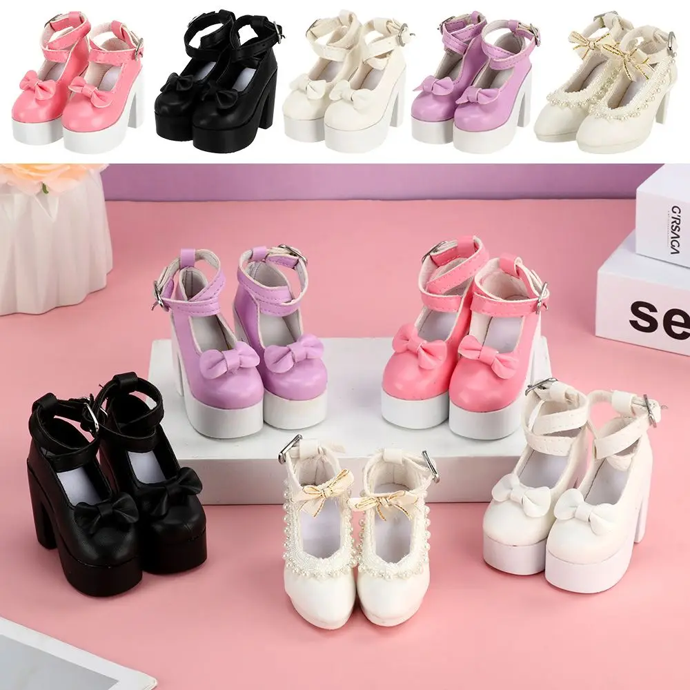 Zapatos de tacón alto para muñeca a la moda, de piel sintética con diferentes colores, aptos para botas de muñeca de 60cm, accesorios para zapatos de muñeca 1/3, botas para muñeca