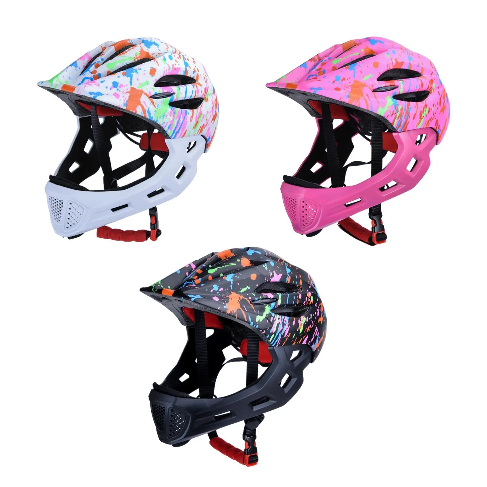 Kids Bike Helmet Protective Gear Stylish Full Face Helmet for Boys and Girls Outdoor Roller Skating Riding Rock Climbing