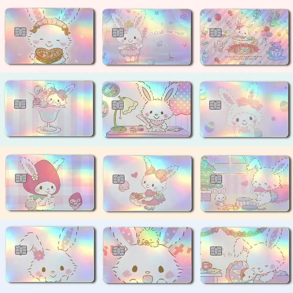 W-Wish Me Mell Laser Holographic Card Skin Sticker For Credit Debit Cards - 4pcs/Set Waterproof Scratch-Resistant Protector