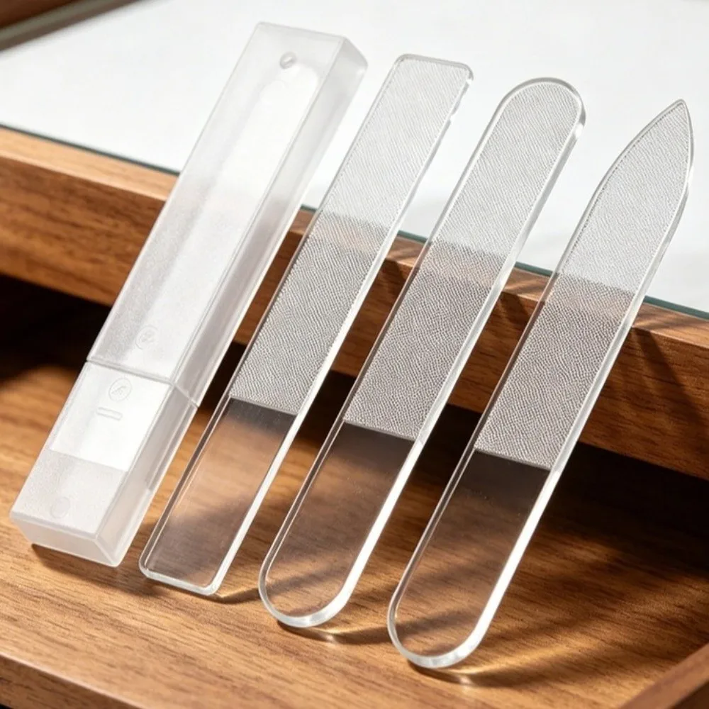 Multipurpose Nano Glass Nail File Reusable Transparent Box Glass Polishing File Portable Size Washable Buffing Tool