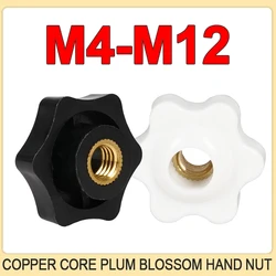 5/3/2 PCS M4 M5 M6 M8 M10 M12 Black White Plum Hand Tighten Nuts Handle Thread Star Mechanical Nuts Manual Nuts
