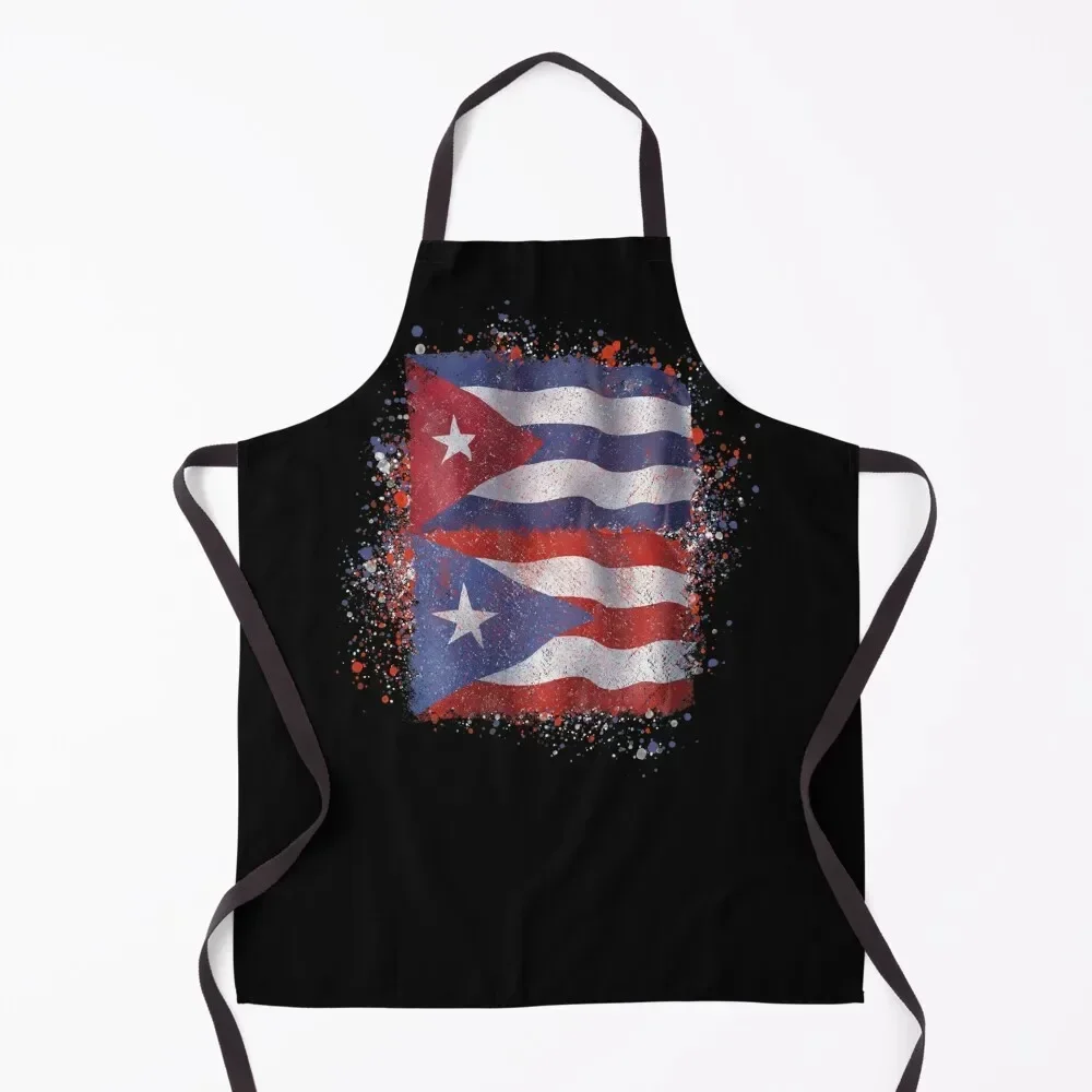 Puerto Rican Cuban Love Cubarican Cubaricana Apron Household Items Kitchen Front waiter kitchen clothes Apron