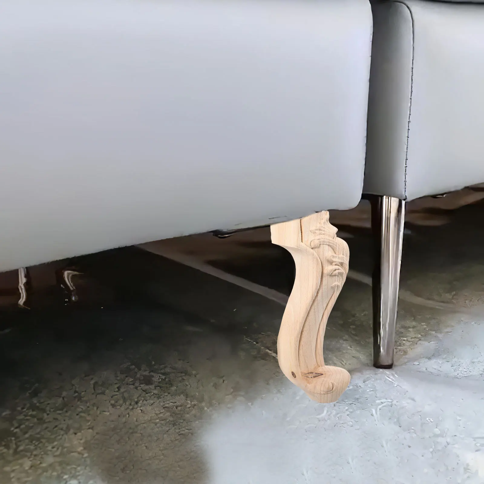 

Wood Carving European Furniture Legs Rubber Wood Replacement Sofa Leg Table Leg Extender for Wooden Furniture Feet