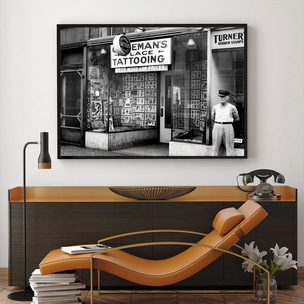 Vintage Barber Shop Black White Photo Style Haircut Barbers Chair Art Poster Canvas Painting Wall Prints Picture Room Home Decor