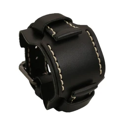 24mm Black Red Blue Brown Green Wide Leather Watch Strap Punk Watchband Vintage Men Bracelet