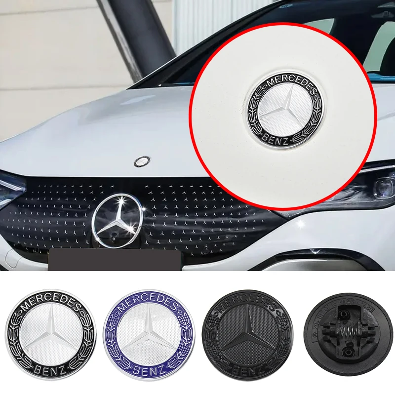 Emblema del insignia de la cubierta superior del logotipo del capó delantero del coche de 57mm para Mercedes Benz w204 w222 w177 w205 W203 X253 W212 W213 W176 Accesorios