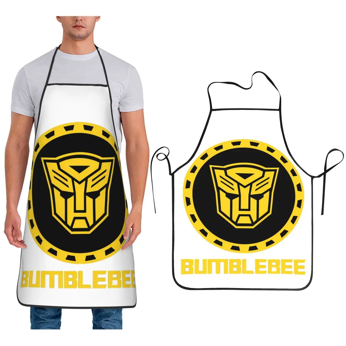 

Фартук Bumblebee Transformers Robots, фартук для шеф-повара, приготовления пищи, выпечки, столб, водонепроницаемый нагрудник, кухонный сарафан для чистки для женщин и мужчин, живопись