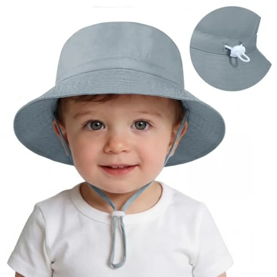 

American Trends Baby Sun Hats for Boys Girls UPF 50+ Sun Protection Wide Brim Adjustable Summer Beach Bucket Hat