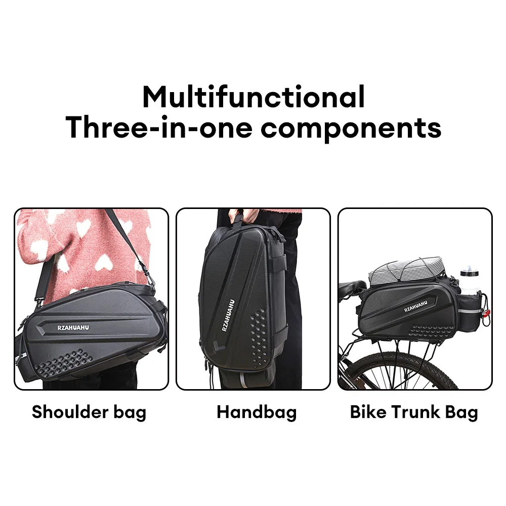 Waterproof Bicycle Saddle Bag Bike Rear Seat Bag 14L Large Capacity Cycling Tail Bag Pannier MTB Road Bike Luggage Carrier