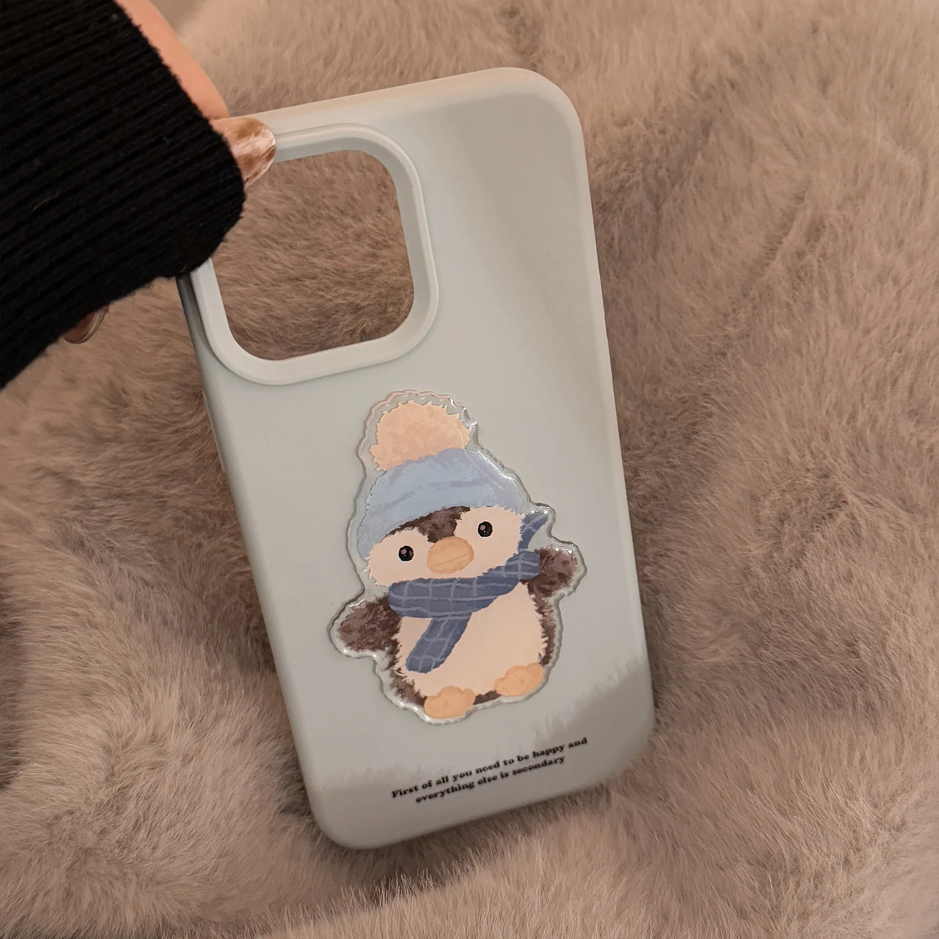 الكورية الكرتون لطيف ثلاثية الأبعاد البطريق زوجين قضية الهاتف آيفون 12 13 14 15 16 برو ماكس لون الحلوى لينة للصدمات الغطاء الواقي #6