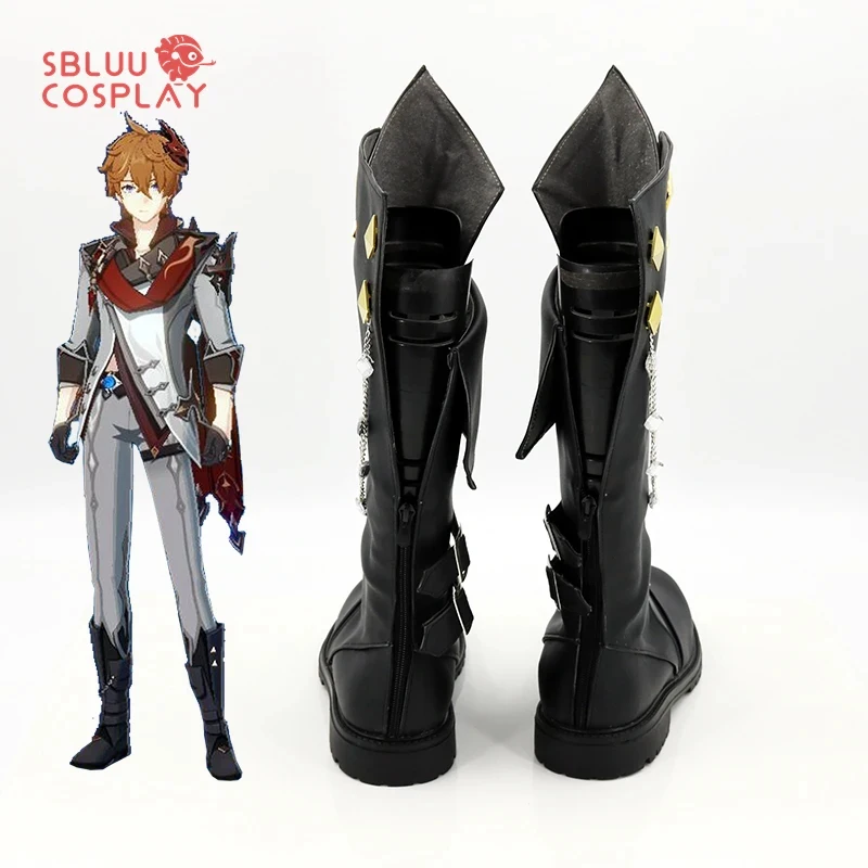 

✠2026✠ Genshin Impact Tartaglia Cosplay Shoes Halloween Party Fancy Boots Custom Made✠