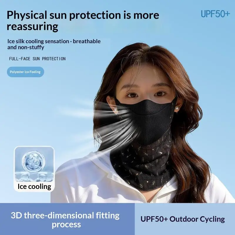 

Three Dimensional Sunscreen Mask Ice Silk Lightweight UV Protection Breathable For Hiking Outdoors
