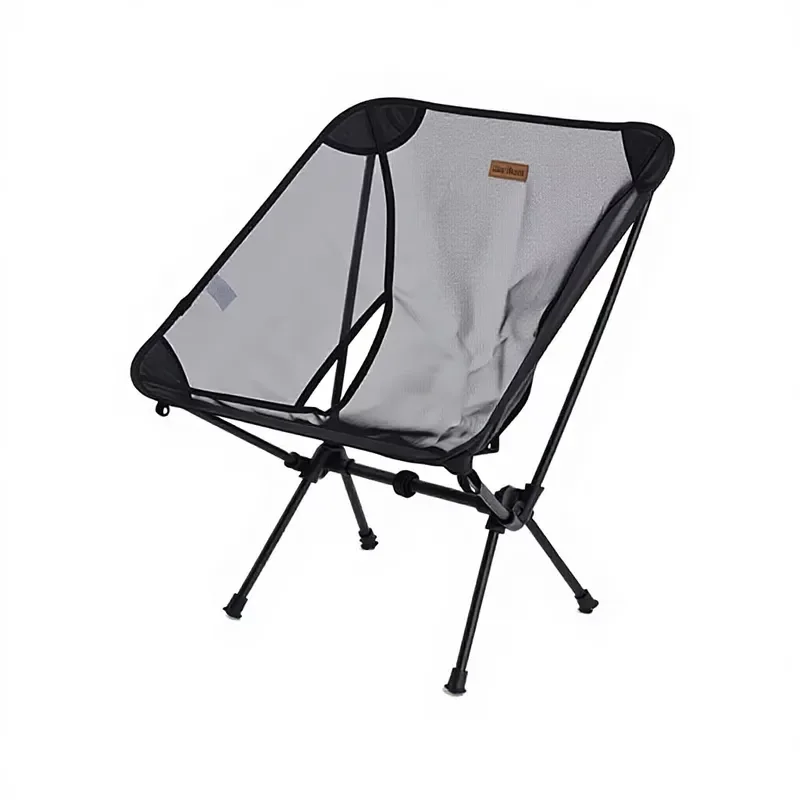 Portable Aluminum Alloy Moon Chair Breathable Outdoor Camping Fishing Beach Seat Foldable Lightweight Travel Furniture for
