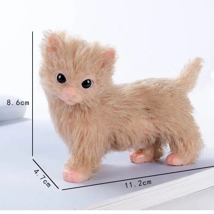 Simulatie Mini SiliconeCute Kitten Babypop Speelgoed Zacht Levensecht Handgemaakt Reborn Huisdier Kitten Pasgeboren Dierenpop Speelgoed Cadeau voor kinderen