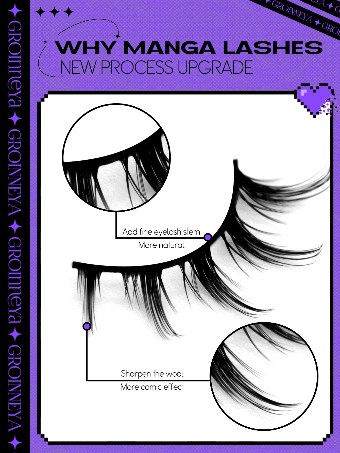 Veltrinay Lashes Spiky Manga Lashes Wispy Anime False Eyelashes 5 Pairs 3D Asian Eye Lashes Natural Anime Fake Eyelashes