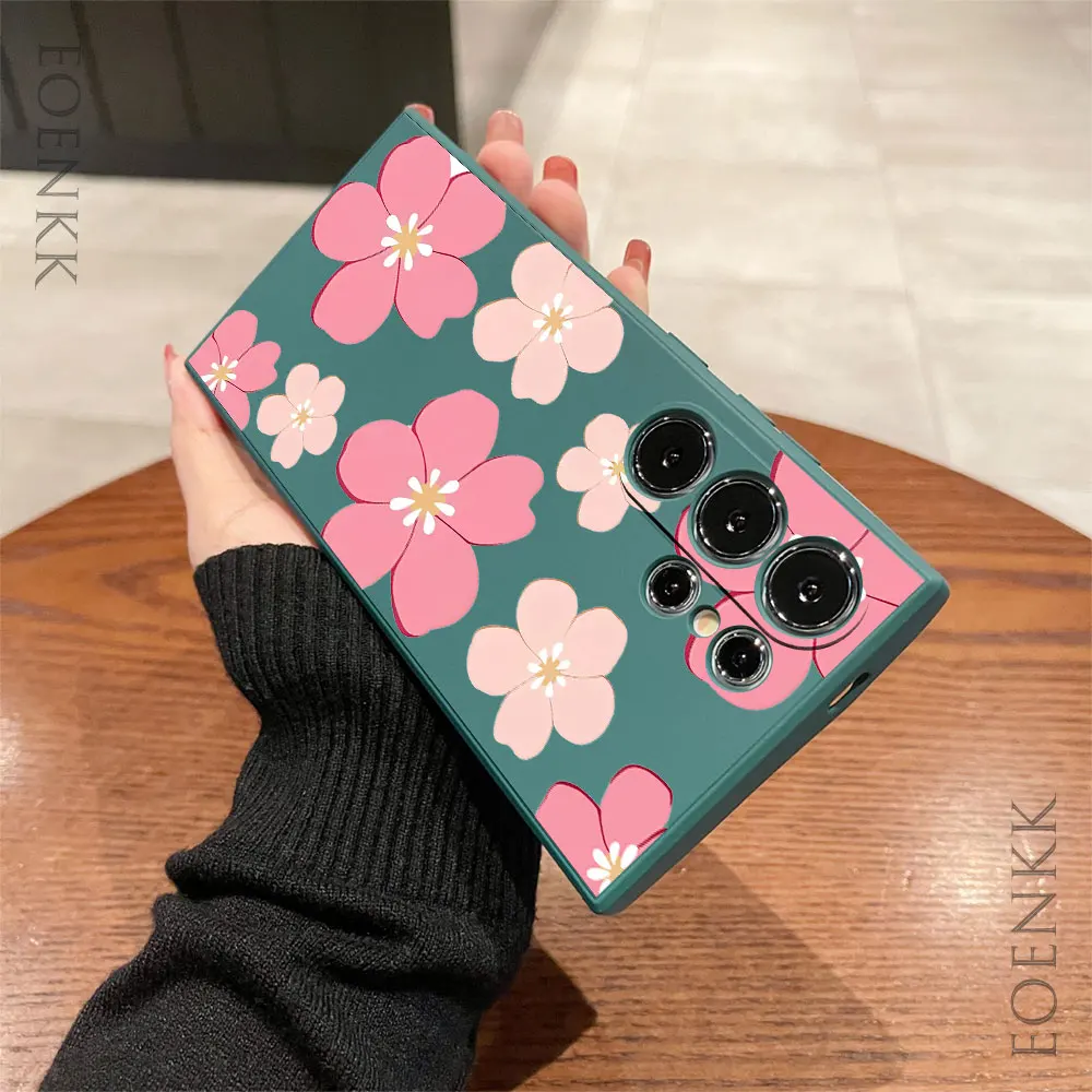 Pink Floral Phone Case For Samsung Galaxy S25 S24 S23 S22 S21 Ultra FE A25 A32 A33 A72 A73 Note 10 20Plus 5G Silicone Soft Cover view 4