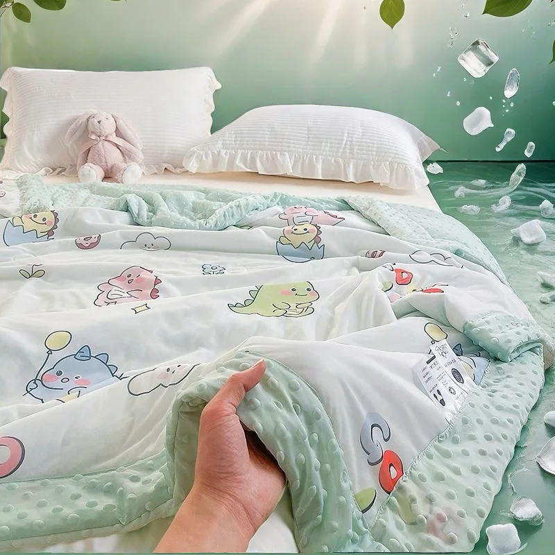Summer Cooling Blanket Soft Lightweight Air Conditioning Comforter Student Dormitory Thin Quilted Quilt Washable Home Textiles