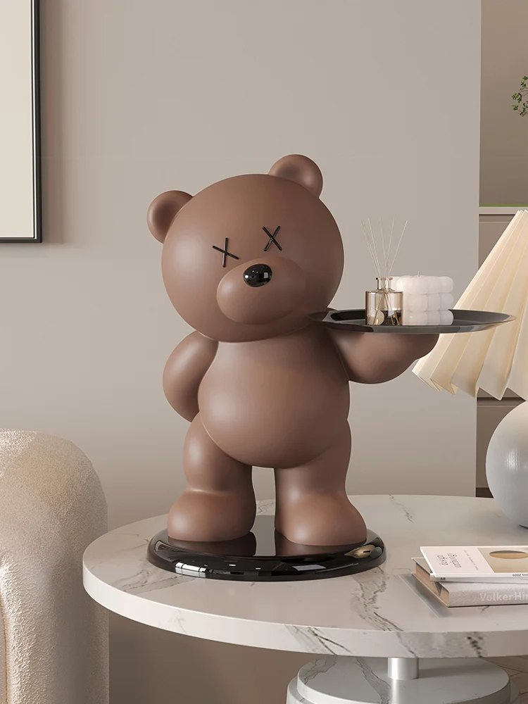 

Bear Shape Ornaments Entrance Desk Key Storage Tray Cute Doll Ornaments Living Room Decorations Home Decoration Accessories