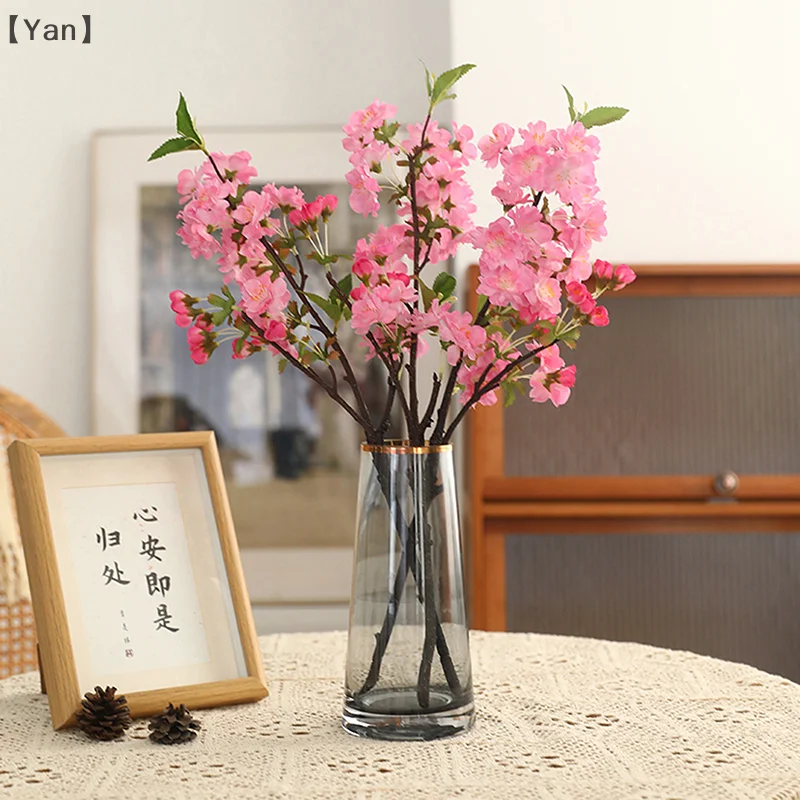 リアルタッチ人工桜の枝手作り柔軟なシミュレーション桜の枝 DIY 造花クリスマス装飾