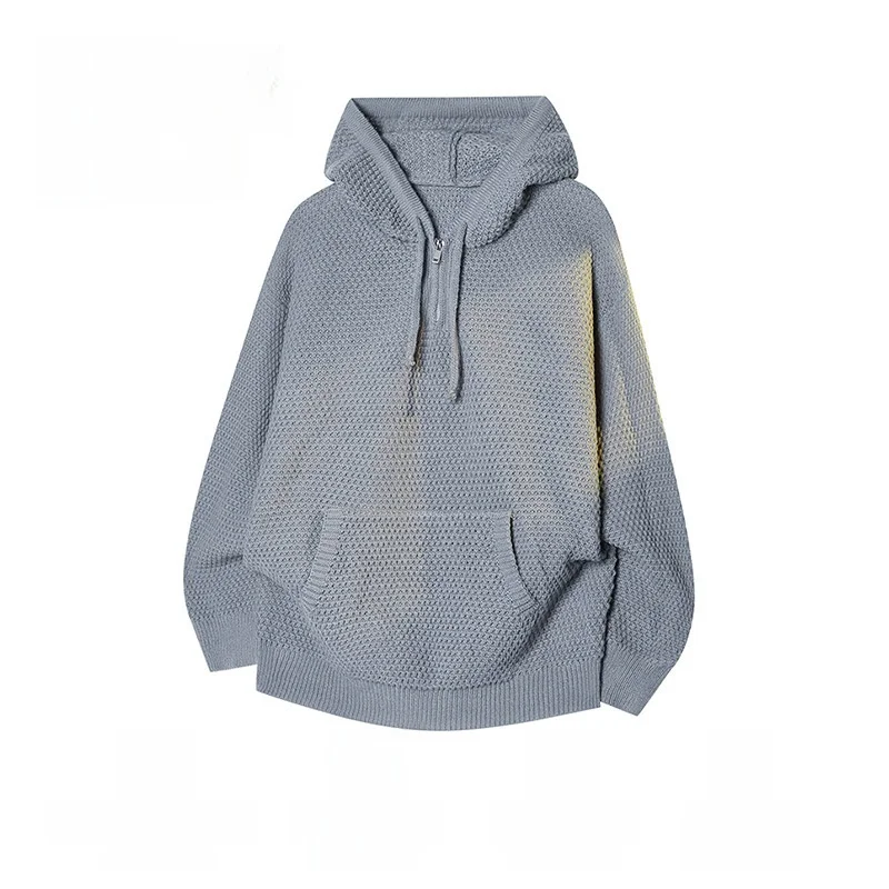 

ex Вязаная толстовка большого размера, круглый пуловер, толстовка с молодежным принтом, удобный длинный теплый зимний топ све