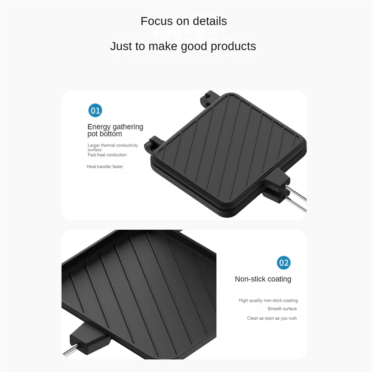 Antiaanbaklaag Sandwichvorm Koekenpan Toast Ontbijtmachine voor Pannenkoekenmaker Brood Toast Keukengereedschap HOT