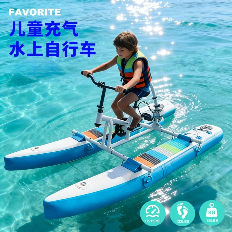 Single/Double Inflatable Water Pedal Bike, Water Walking Device, Sightseeing Water Boat for Scenic Spot