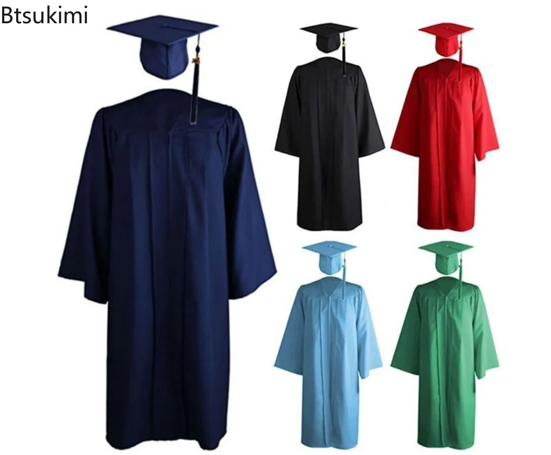 Graduation Gown and Cap Set  Academic Regalia for High School & College Students Formal Graduation Ceremony Performance Attire