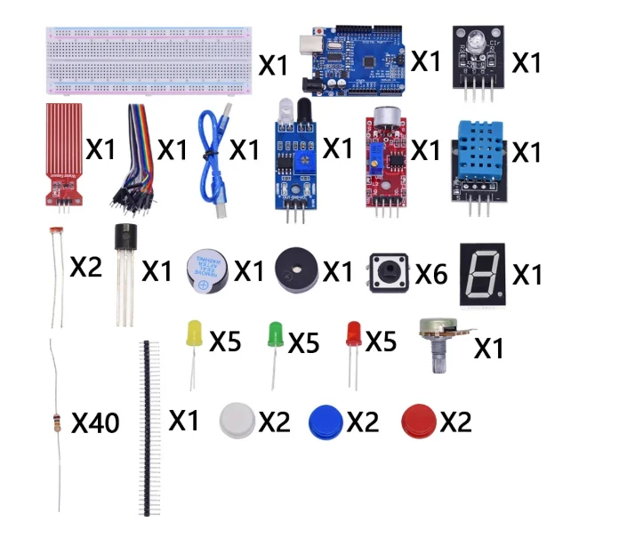 Kit pemula mudah 400 lubang breadboard kit R3 development board parts kit dengan lampu LED untuk pembelajaran